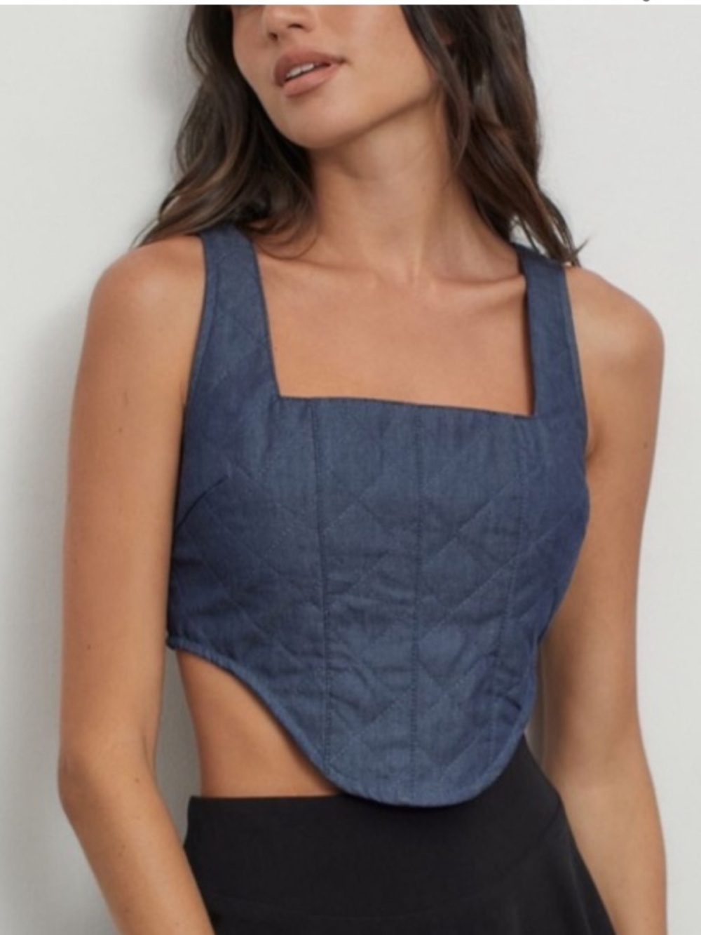 Lioness quilted denim corset top Size S